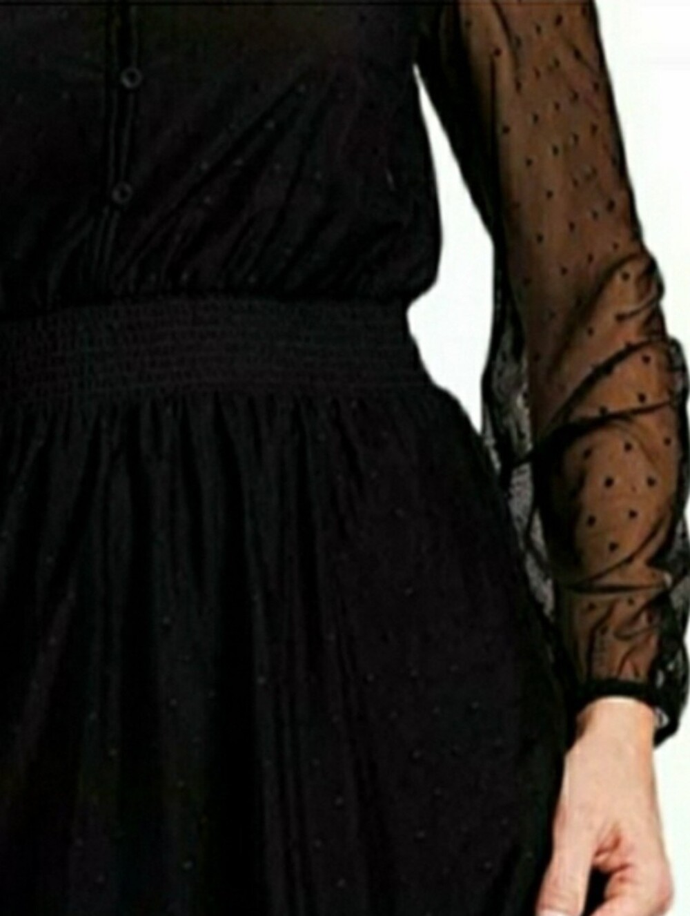 Romper Shorts Black Sheer Sleeves Swiss Dot Daniel Rainn Designer 🦋 Retail $69- - Picture 3 of 14